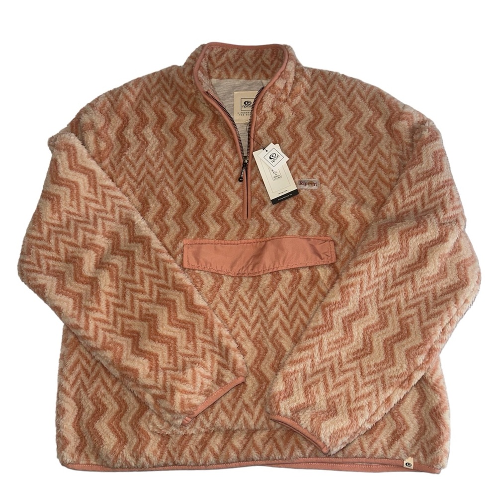 NEW RipCurl sweatshirt size small pink and cream color